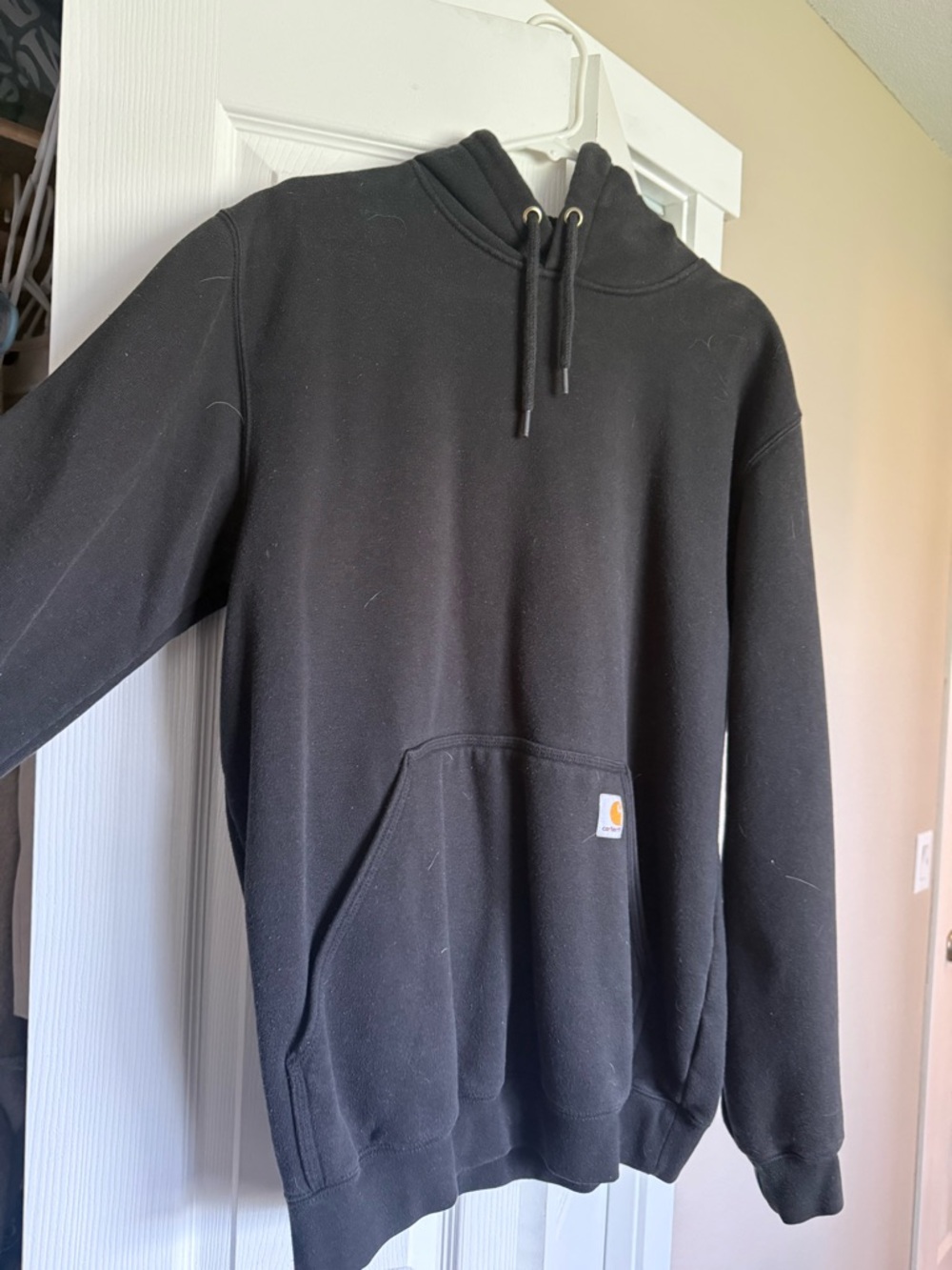 Carhartt Black Hoodie with Yellow Logo Accent